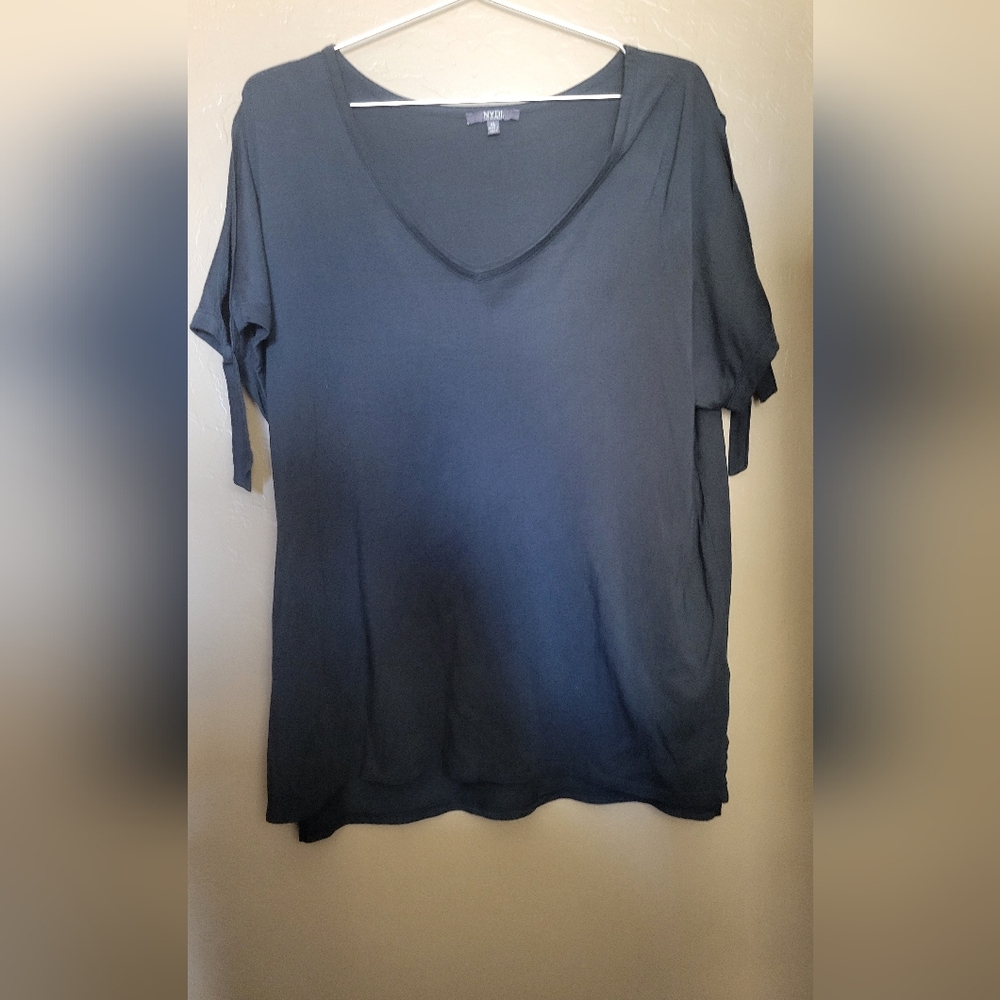 NYDJ Women's Short Sleeve Cold Shoulder Top Size XL